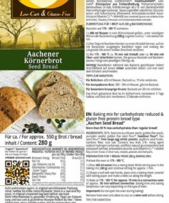 Aachener Seed Bread low carb gluten free paleo protein bread mix