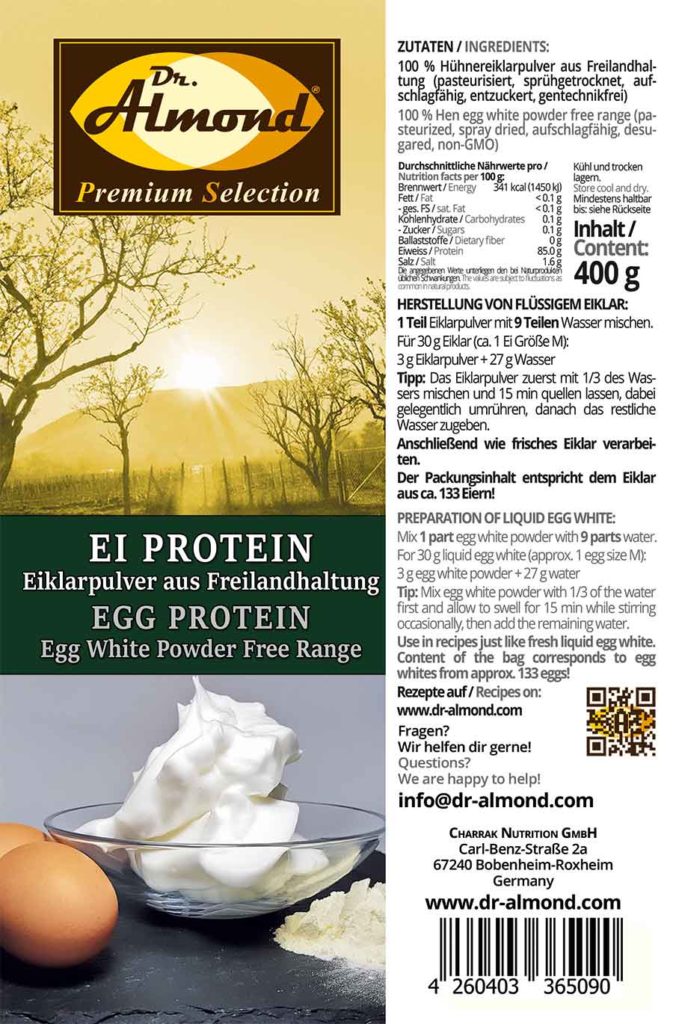 EGG WHITE PROTEIN POWDER Free Range High Whip for baking, desserts