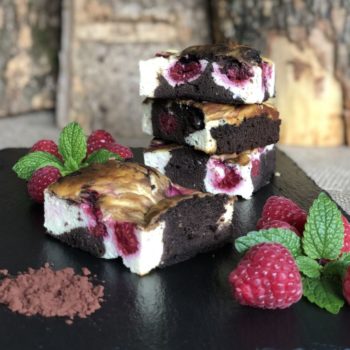 Recipe Cheesecake Brownies with Raspberries low-carb gluten-free keto
