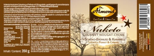 Nuketo CHOCO-PEANUT & CARAMEL Gourmet Nougat Spread low-carb keto | no added sugar | no palm oil | without hazelnuts